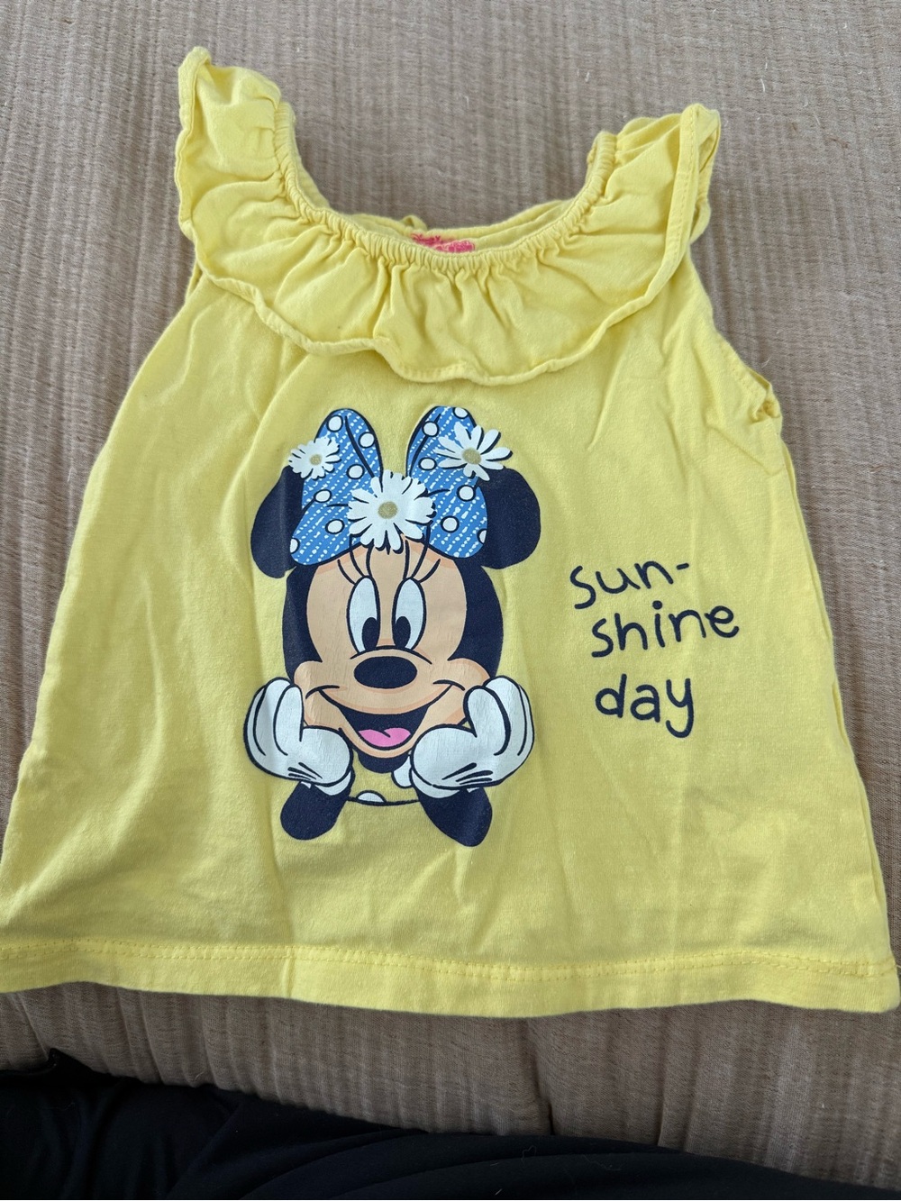 Disney Yellow Minnie Mouse Ruffle Tank Top